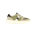 Green leather men's sneaker by Blauer with casual design and white rubber sole.