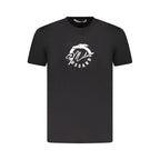Black cotton men's T-shirt by Trussardi featuring a classic fit and subtle branding on the chest.