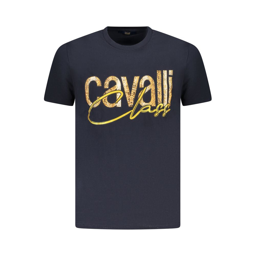 Cavalli Class Blue Cotton Men T-Shirt Cavalli Class