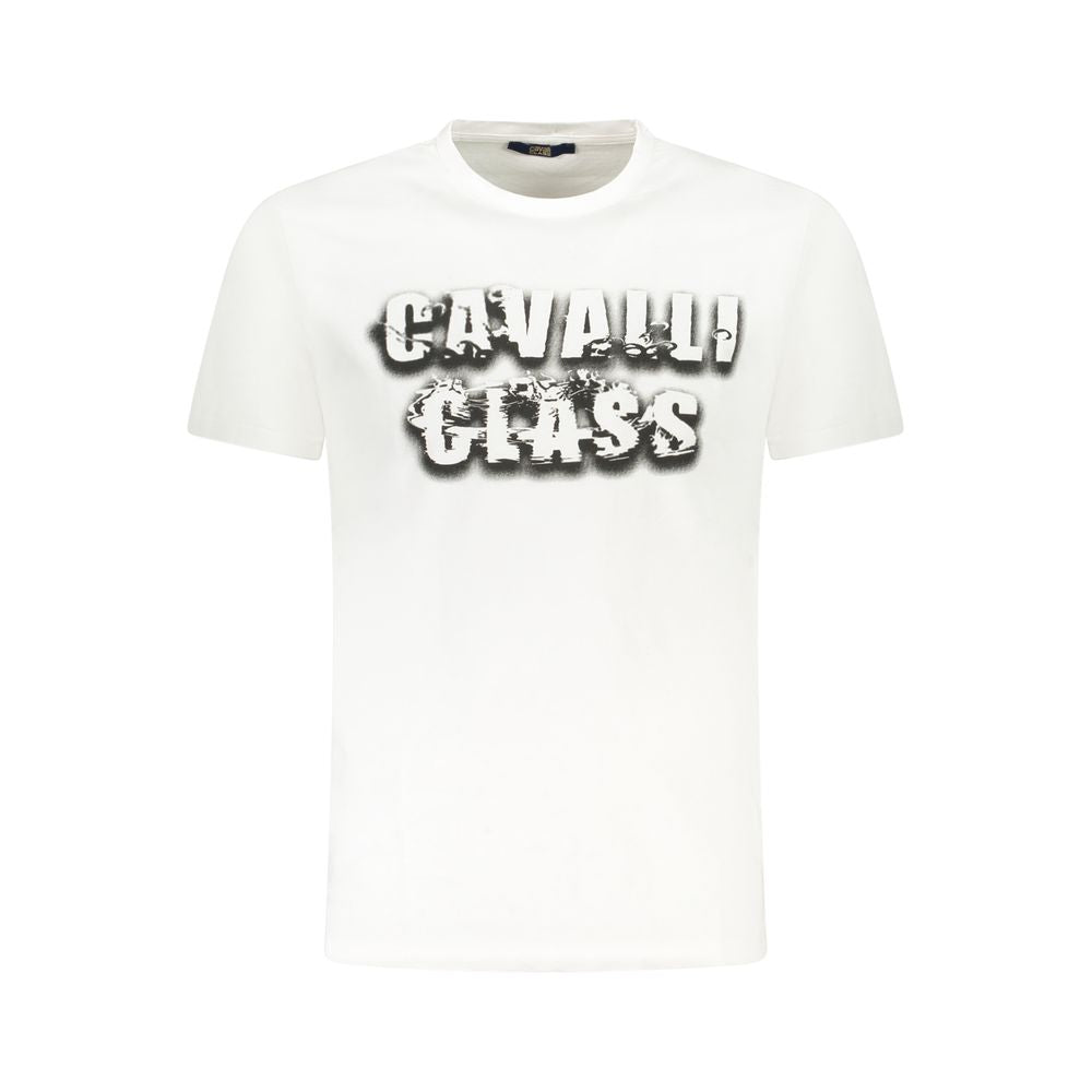 Cavalli Class White Cotton Men T-Shirt Cavalli Class