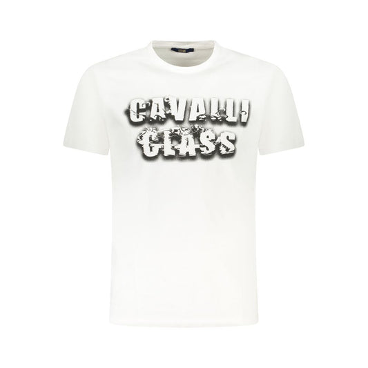 Cavalli Class White Cotton Men T-Shirt Cavalli Class