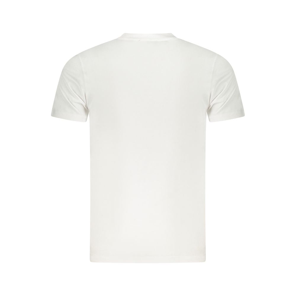 White Cavalli Class cotton men's T-shirt with a classic fit and crew neck, displayed flat on a neutral background.