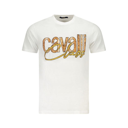 Cavalli Class White Cotton Men T-Shirt Cavalli Class