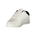 Calvin Klein Bianco polyurethane men's sneaker with white design and sleek style, featuring lace-up closure and cushioned sole.