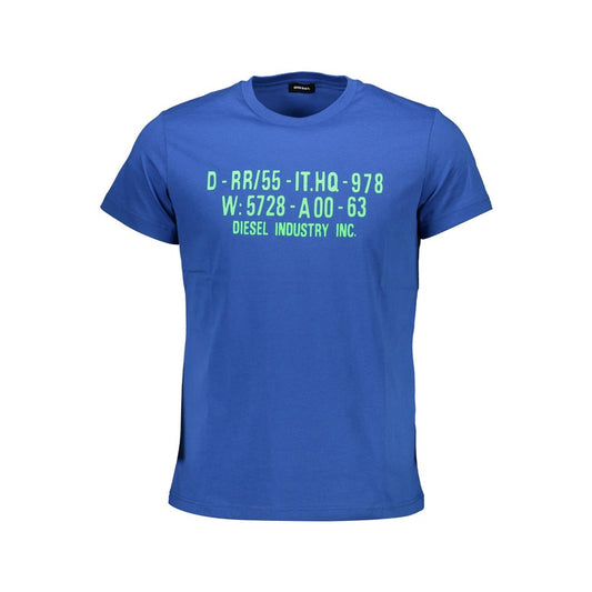Diesel Blue Cotton Men T-Shirt Diesel