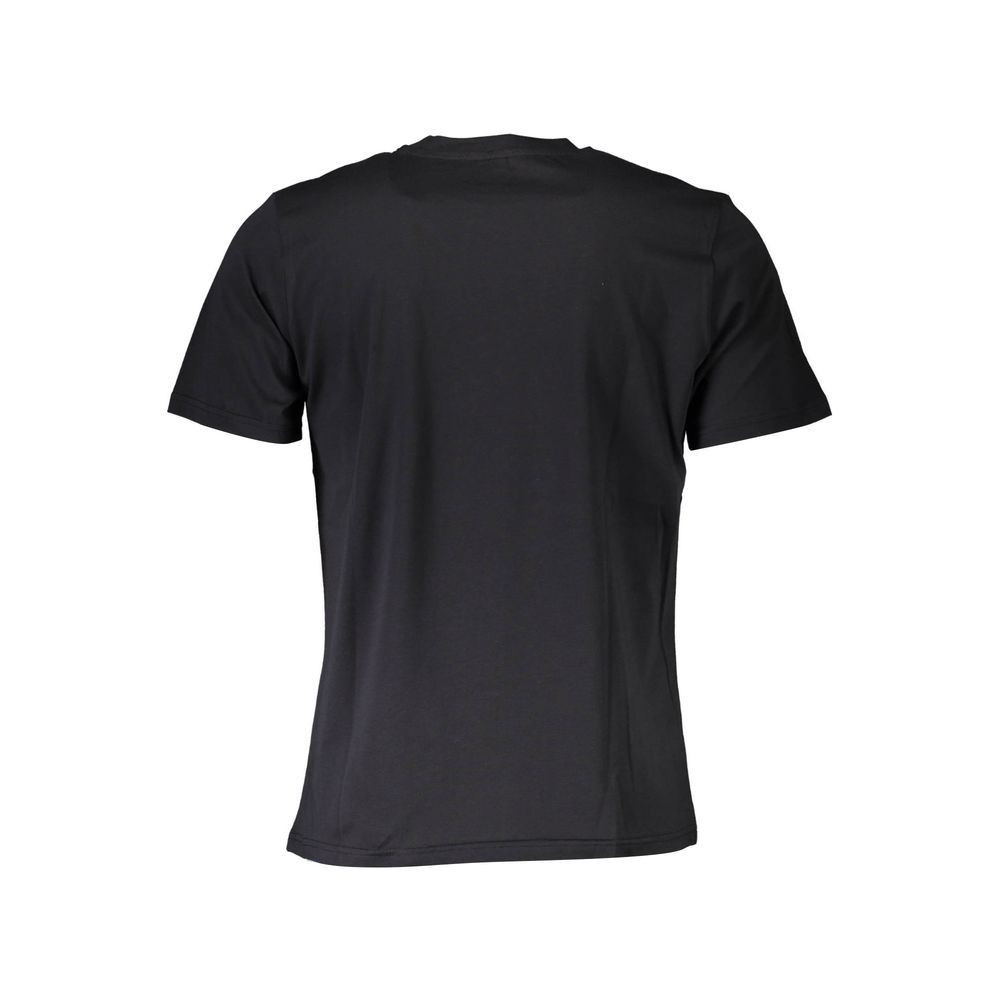 Black North Sails cotton men's T-shirt with crew neck and short sleeves, casual and comfortable everyday wear.
