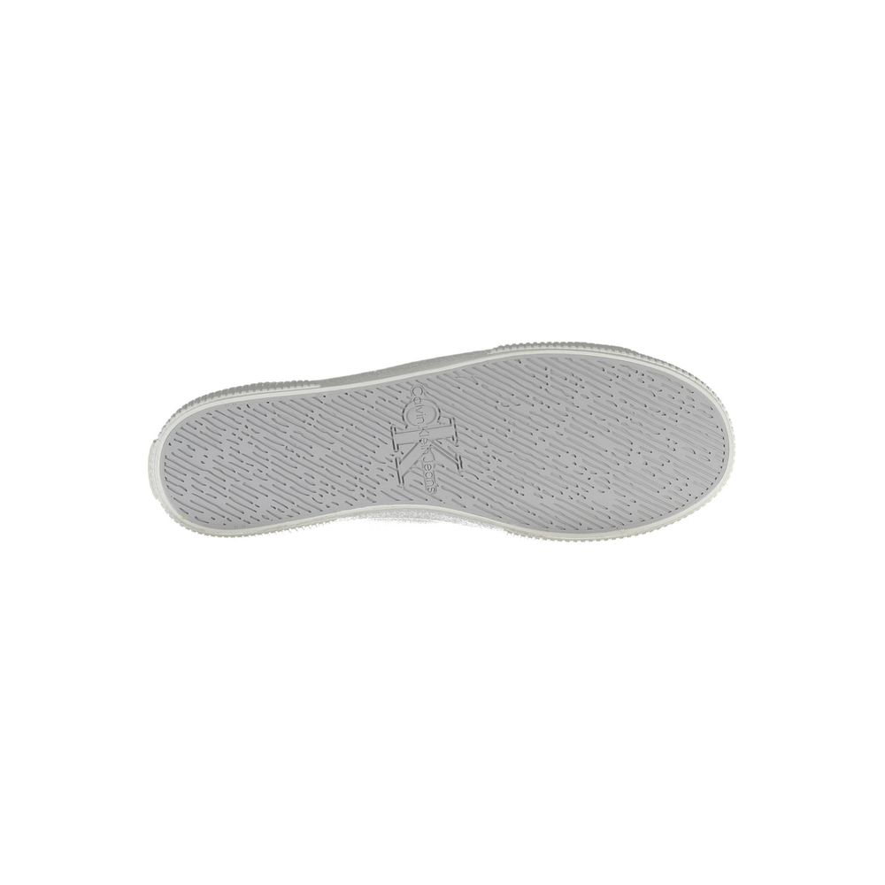 Calvin Klein white cotton men's sneaker with lace-up design and casual style, front view showing clean stitching and comfortable sole.