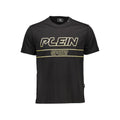 Black men's cotton T-shirt by Plein Sport, featuring a classic crew neck and comfortable fit.