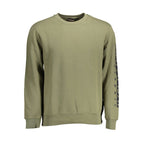 Men's green Napapijri cotton sweatshirt with a relaxed fit, featuring the brand's logo on the chest.