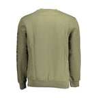 Napapijri men's green cotton sweatshirt with relaxed fit and crew neckline, suitable for casual wear.