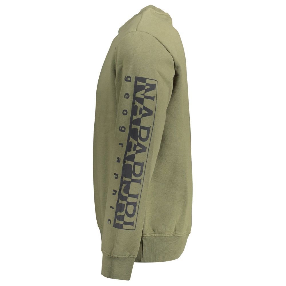 Men's Napapijri Verde cotton sweatshirt featuring a relaxed fit and subtle branding, ideal for casual wear.