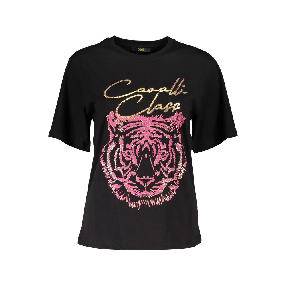 Cavalli Class Black Cotton Women Top Cavalli Class