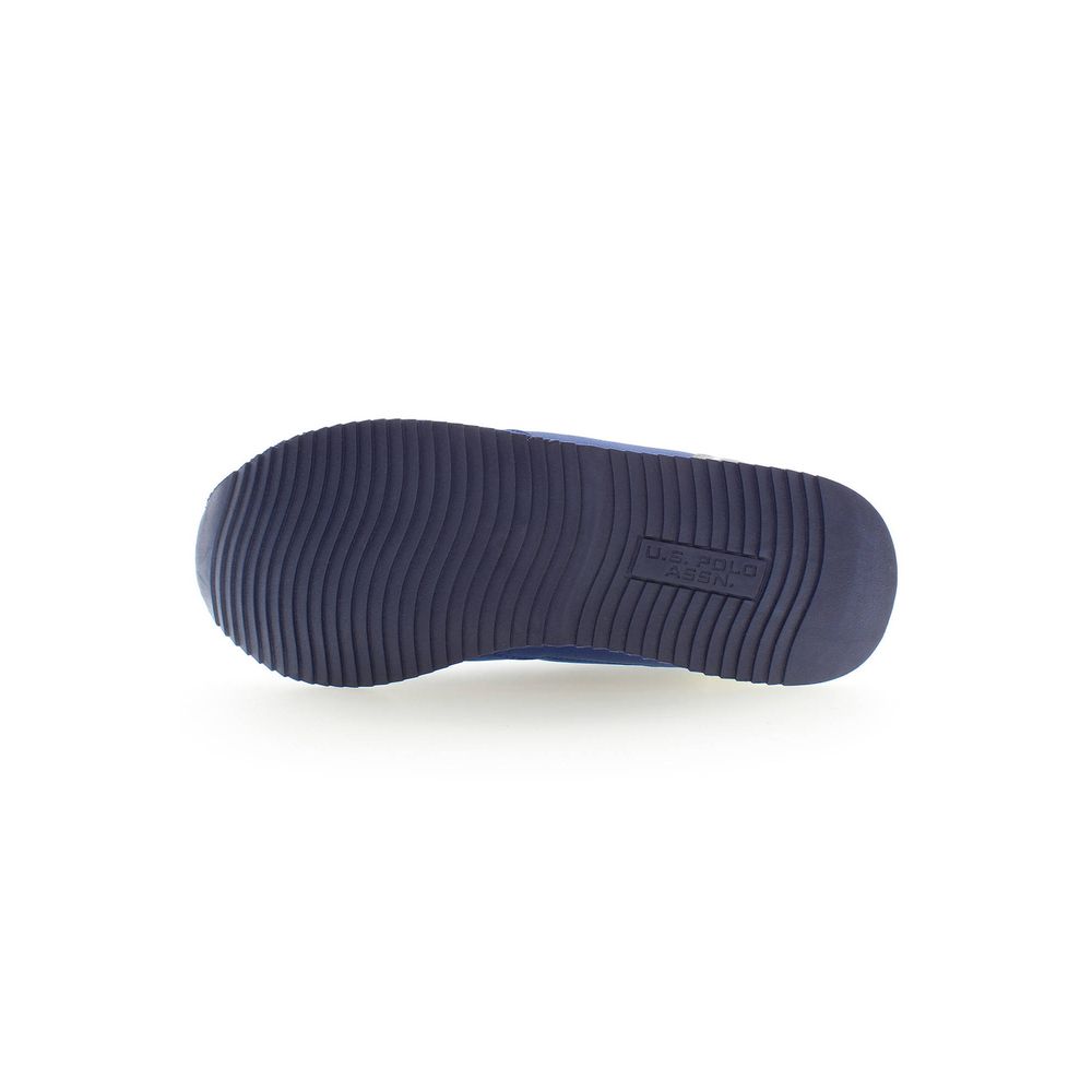U.S. POLO ASSN. men's blue polyester sneaker with white sole and laces, casual athletic footwear for everyday wear.