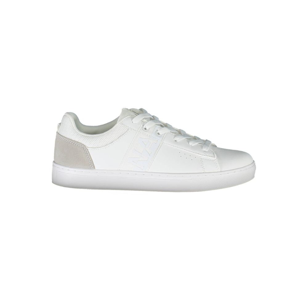 Napapijri Bianco leather women's sneaker with white laces and stylish design, showcasing a modern casual footwear look.