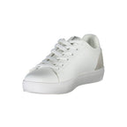 Napapijri Bianco leather women's sneaker with white design and stylish laces, featuring a sleek casual footwear look.