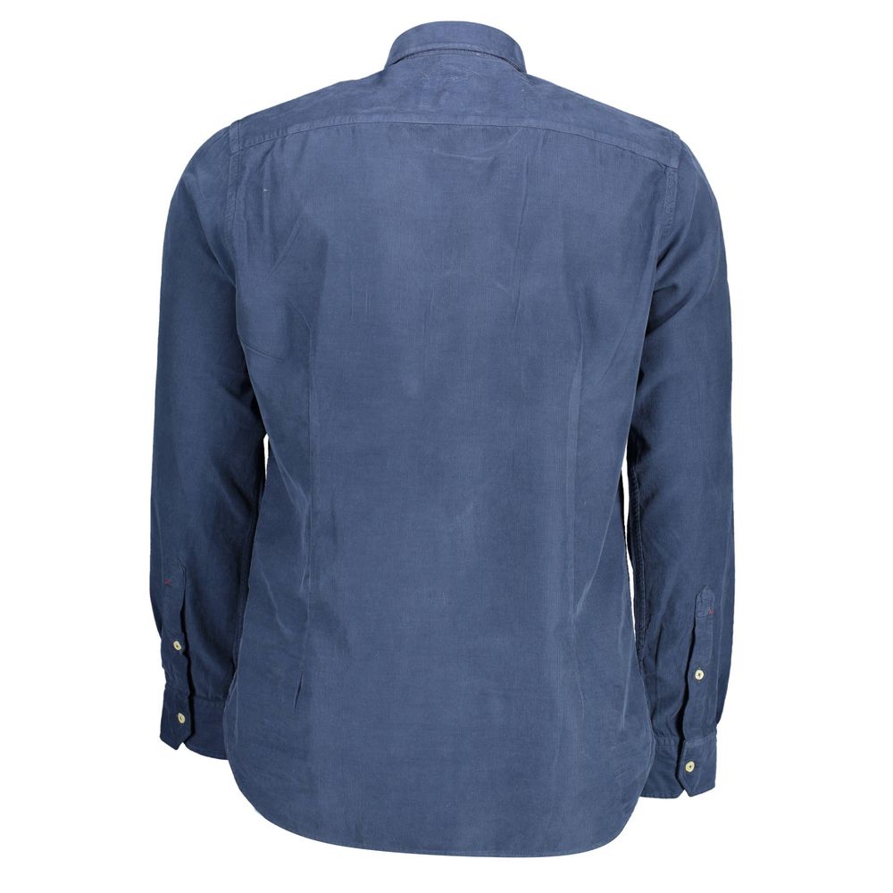 U.S. POLO ASSN. men's blue cotton shirt with collar and button-down front, casual style for everyday wear.