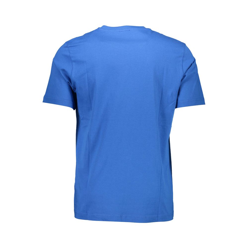 Diesel Blu Cotton Men's T-Shirt featuring a classic crew neck and short sleeves, with a sleek blue fabric design.
