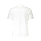 North Sails Bianco Cotton men's polo shirt displayed on a hanger, featuring a classic collar and short sleeves.