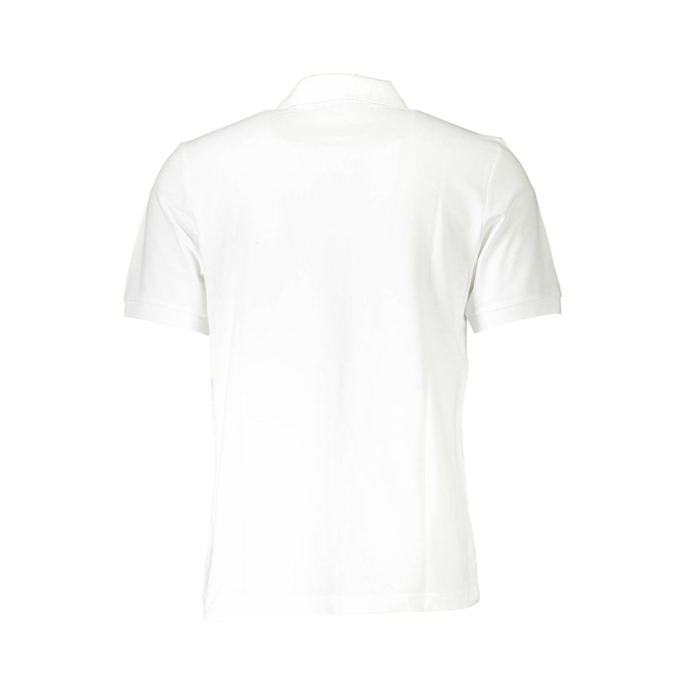 North Sails Bianco Cotton men's polo shirt displayed on a hanger, featuring a classic collar and short sleeves.