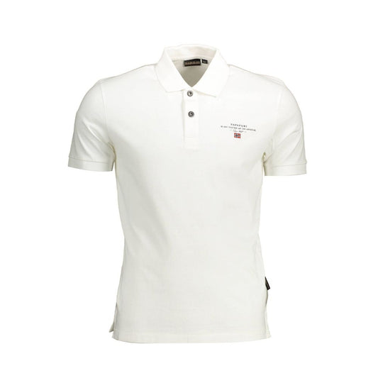 Napapijri White Cotton Men Polo Shirt Napapijri