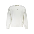 White cotton men's sweatshirt by Calvin Klein featuring a classic fit and subtle branding on the chest.