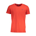 Norway 1963 Rosso cotton men's T-shirt with red color and crew neck, featuring simple, classic design.