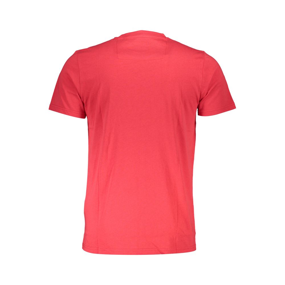 Cavalli Class Rosso cotton men's T-shirt with crew neckline and short sleeves, displayed flat on a white background.