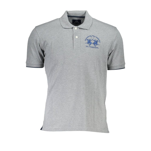 La Martina Grigio Cotton Men Polo La Martina