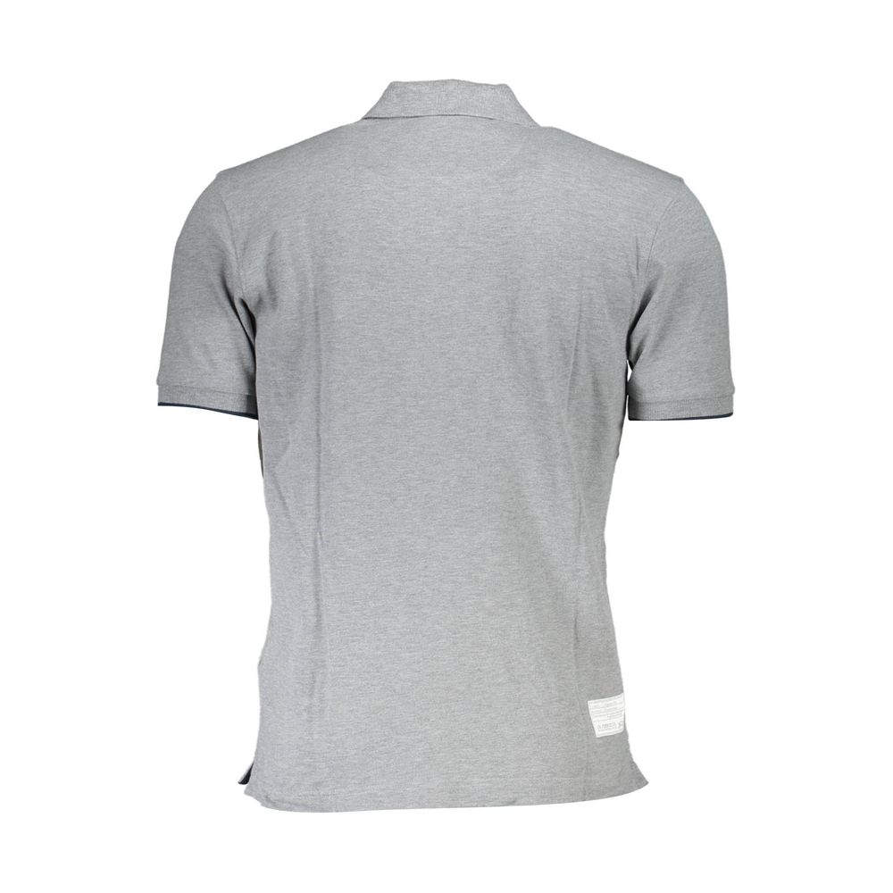 La Martina Grigio cotton men's polo shirt with collar and short sleeves, featuring a classic fit and subtle branding details.