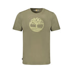 Timberland Verde Cotton Men’s T-Shirt in green, casual short-sleeve crewneck made of soft cotton fabric.