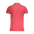 Red cotton men's polo shirt by Norway 1963 featuring a classic fit and subtle brand logo on the chest.
