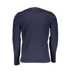 North Sails Blu Cotton Men T-Shirt with crew neck and short sleeves, featuring the North Sails logo on the chest.