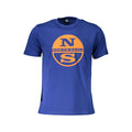 Blue cotton men's T-shirt by North Sails, featuring a classic fit and crew neck design.