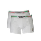 White cotton men's boxer briefs by Aeronautica Militare featuring a comfortable fit and subtle branding details.