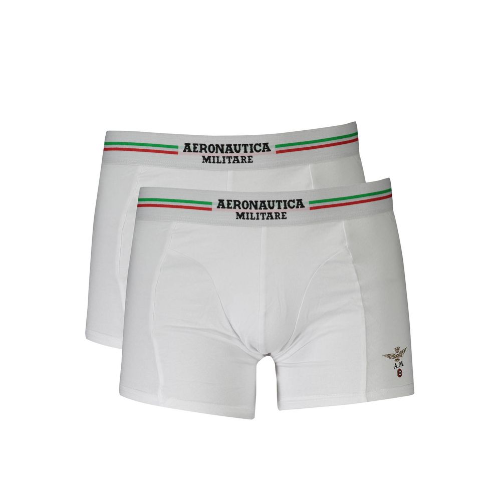 Aeronautica Militare White Cotton Men Boxer Aeronautica Militare
