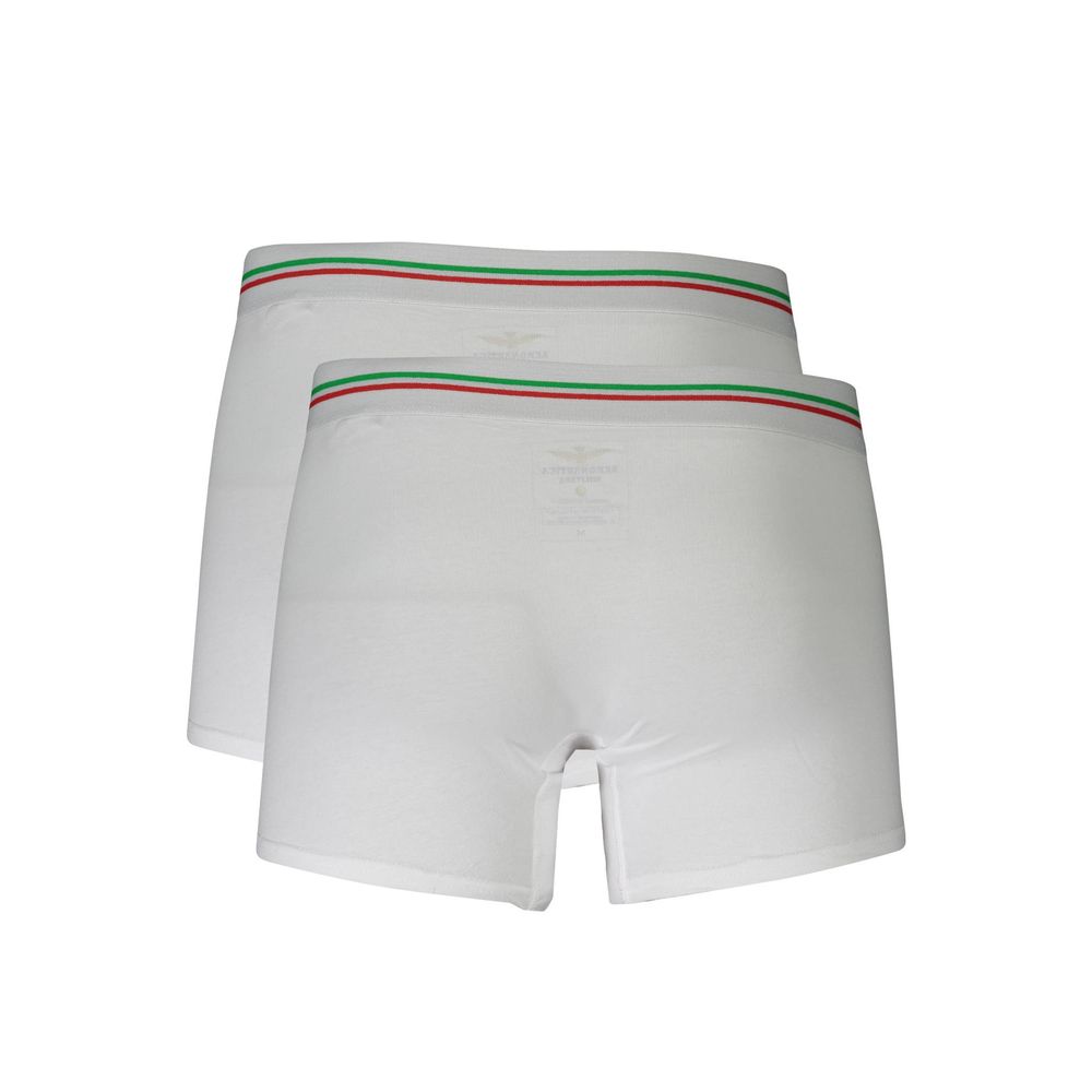 Aeronautica Militare White Cotton Men Boxer Aeronautica Militare