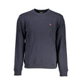 Napapijri men's blue cotton sweatshirt with crew neck and long sleeves, casual and comfortable for everyday wear.