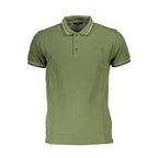 Cavalli Class Verde cotton men's polo shirt with collar and short sleeves, featuring a classic fit and smooth fabric.