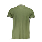Cavalli Class Verde cotton men's polo shirt with collar and short sleeves, featuring a classic design and casual fit.