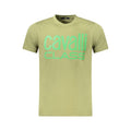 Cavalli Class Verde cotton men's T-shirt with round neckline and short sleeves, showcasing a casual, stylish fit.