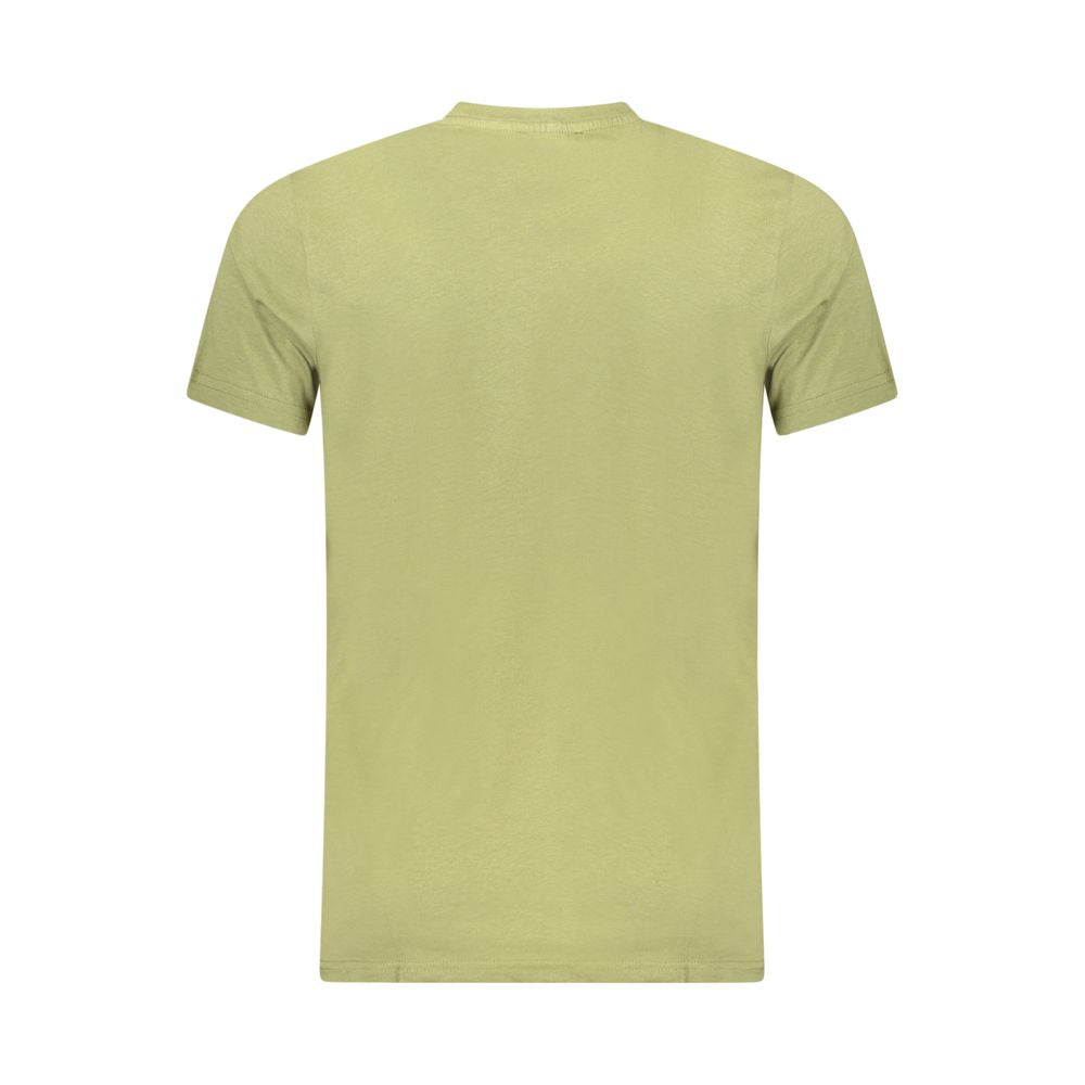 Cavalli Class Verde cotton men's T-shirt with round neckline and short sleeves, showcasing a casual, comfortable fit.