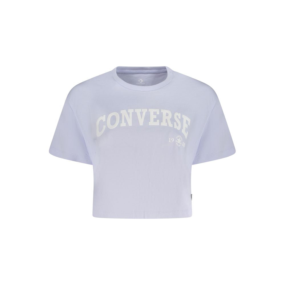 Converse Purple Cotton Women T-Shirt Converse