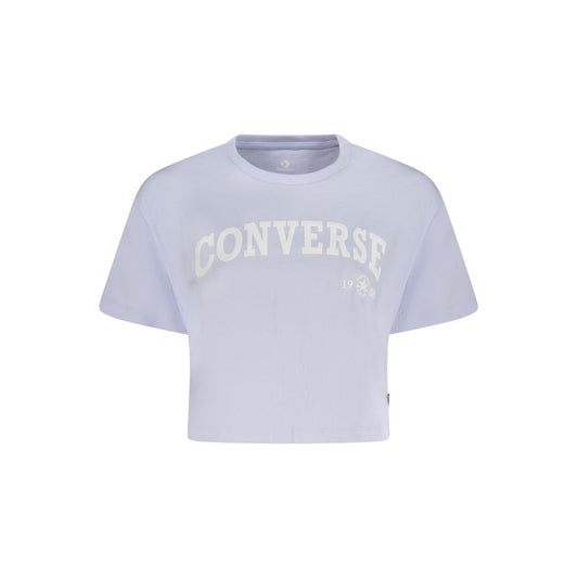 Converse Purple Cotton Women T-Shirt Converse