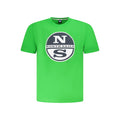 North Sails Verde cotton men's T-shirt, green color, casual fit, front view showing neckline and logo detail.