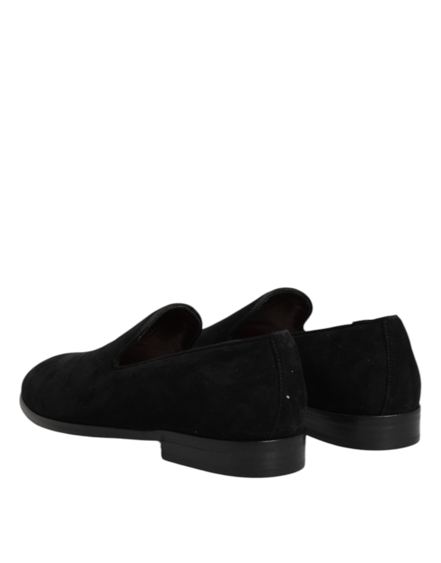 Dolce & Gabbana Black Suede Slip On Loafers Formal Shoes Dolce & Gabbana