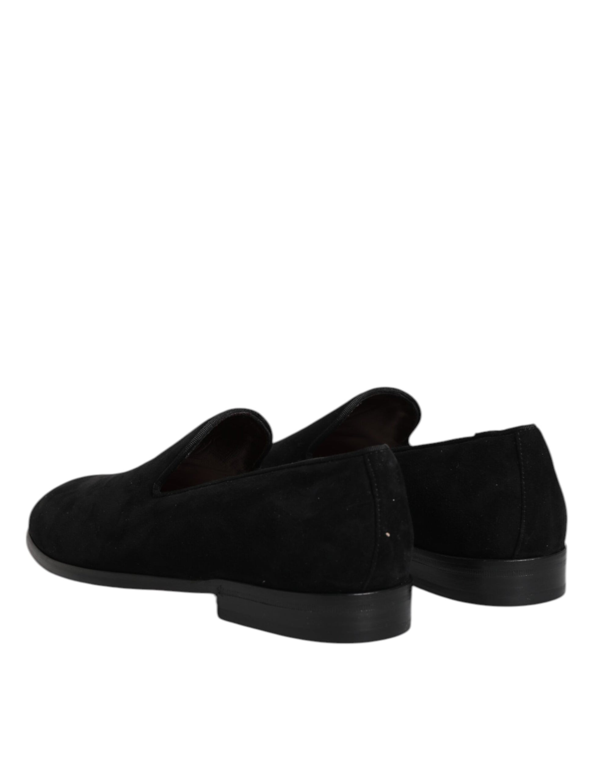 Dolce & Gabbana Black Suede Slip On Loafers Formal Shoes Dolce & Gabbana
