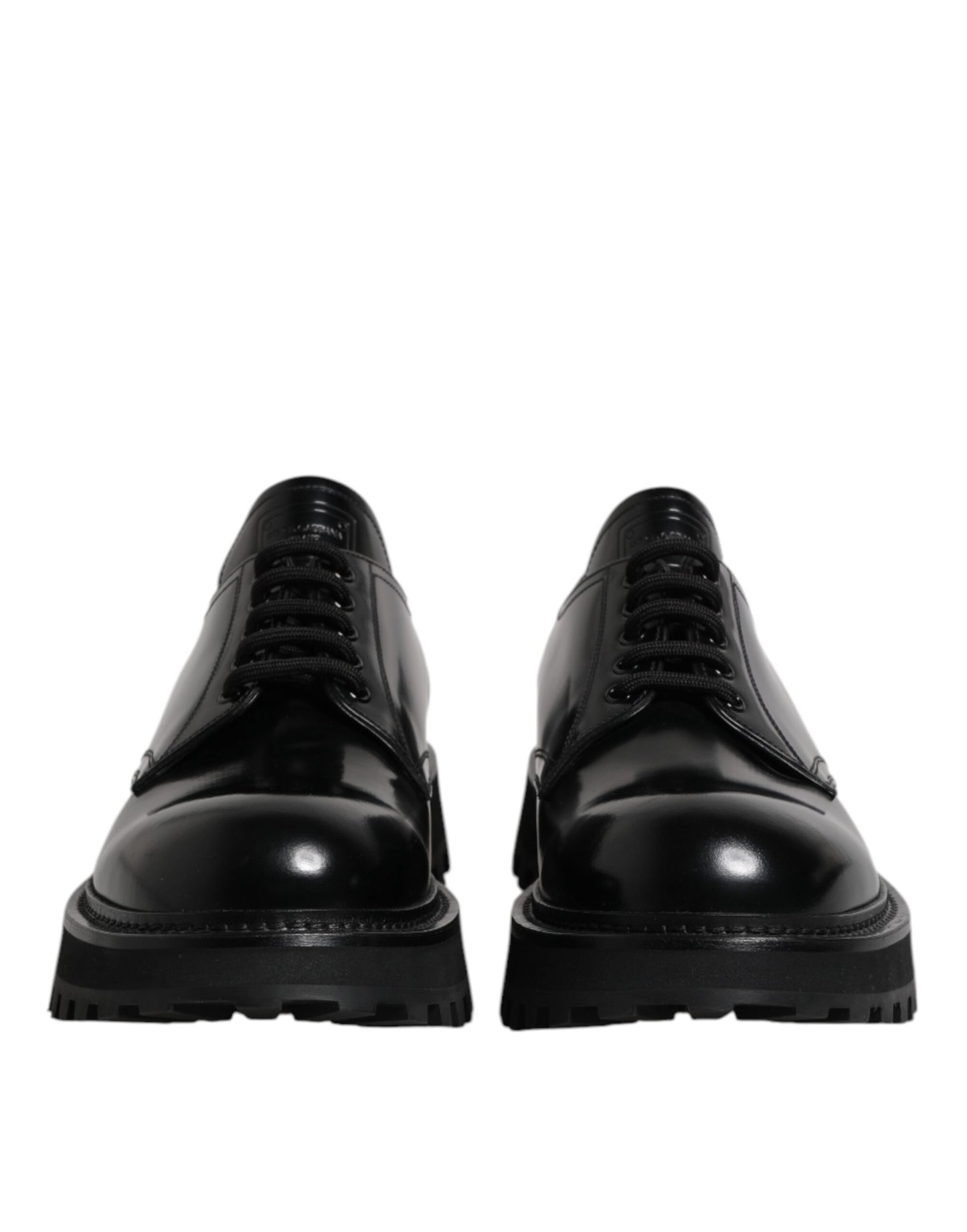 Dolce & Gabbana Black Leather Lace Up Derby Men Dress Shoes Dolce & Gabbana