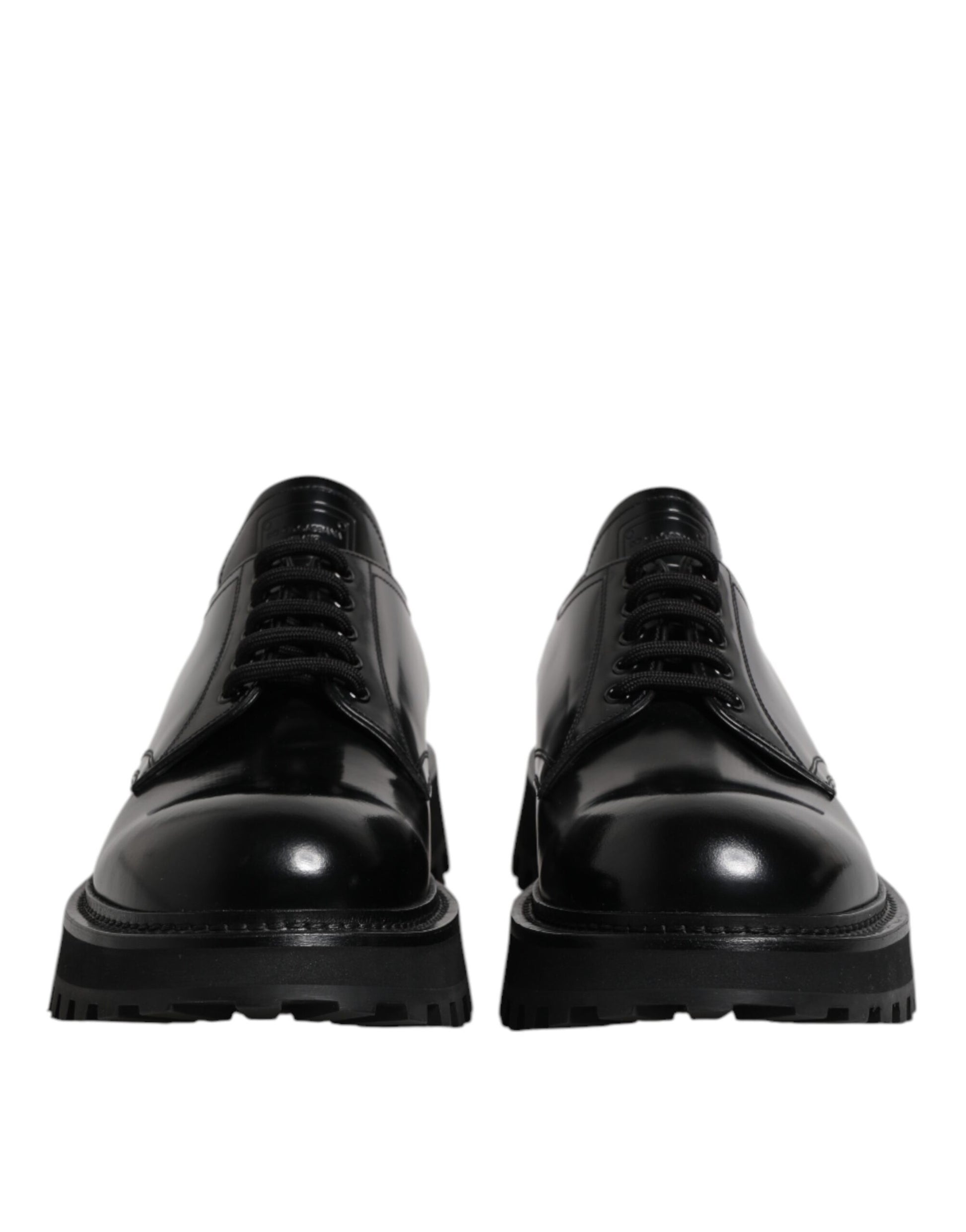Dolce & Gabbana Black Leather Lace Up Derby Men Dress Shoes Dolce & Gabbana
