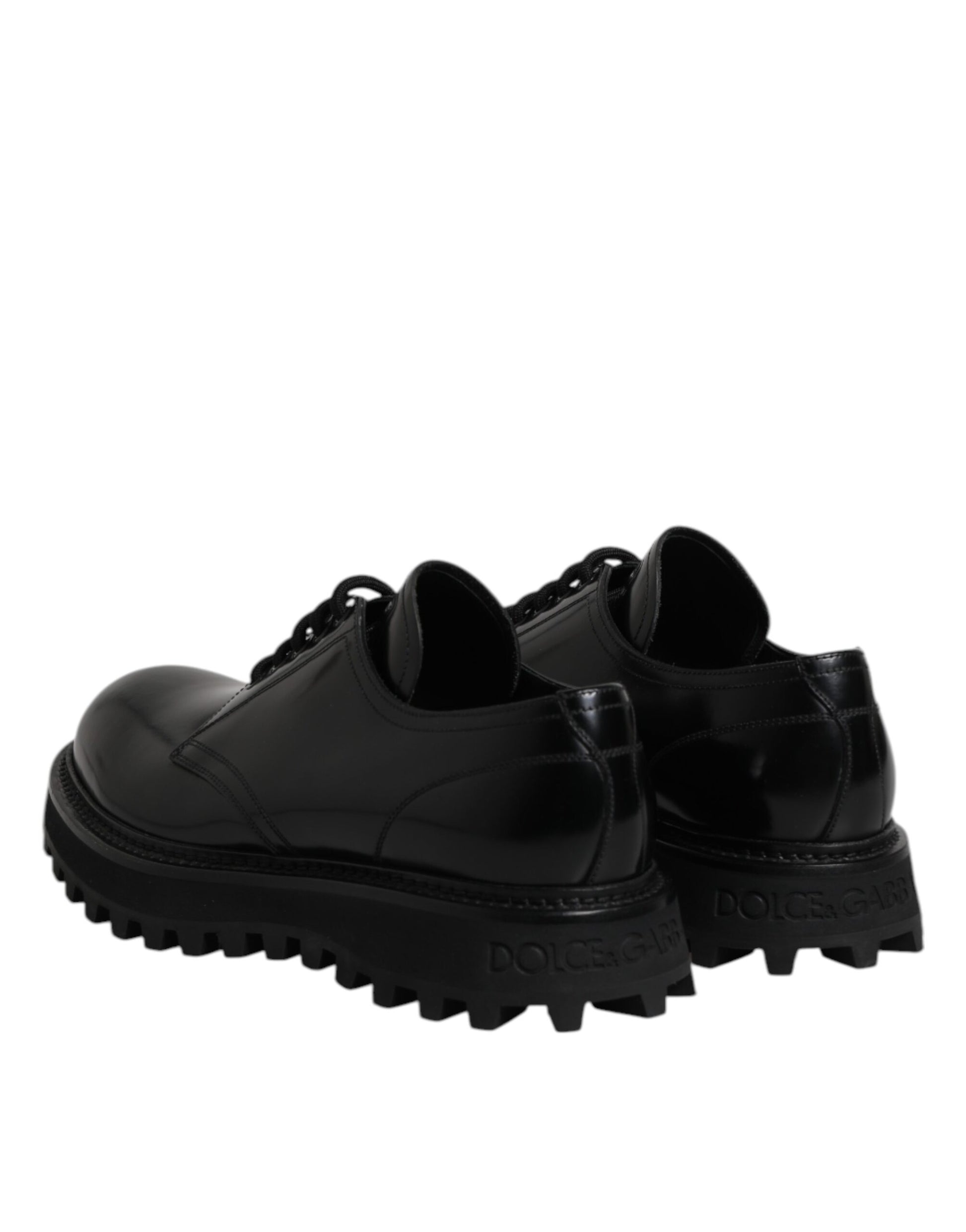 Dolce & Gabbana Black Leather Lace Up Derby Men Dress Shoes Dolce & Gabbana