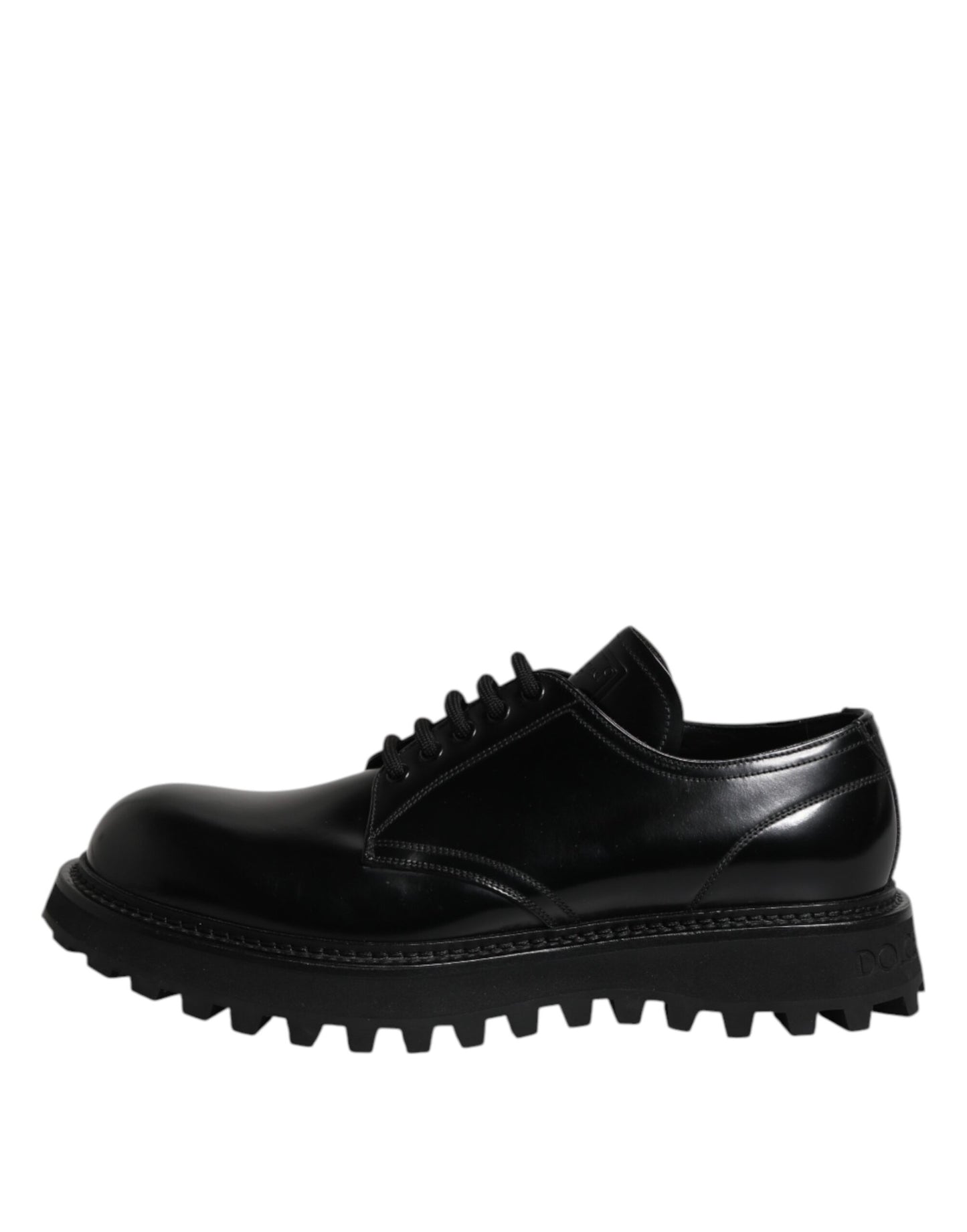 Dolce & Gabbana Black Leather Lace Up Derby Men Dress Shoes Dolce & Gabbana